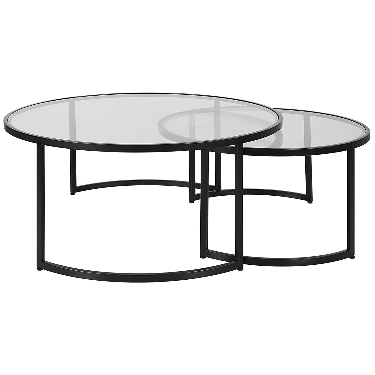 Rhea Black Nesting Coffee Tables Set/2