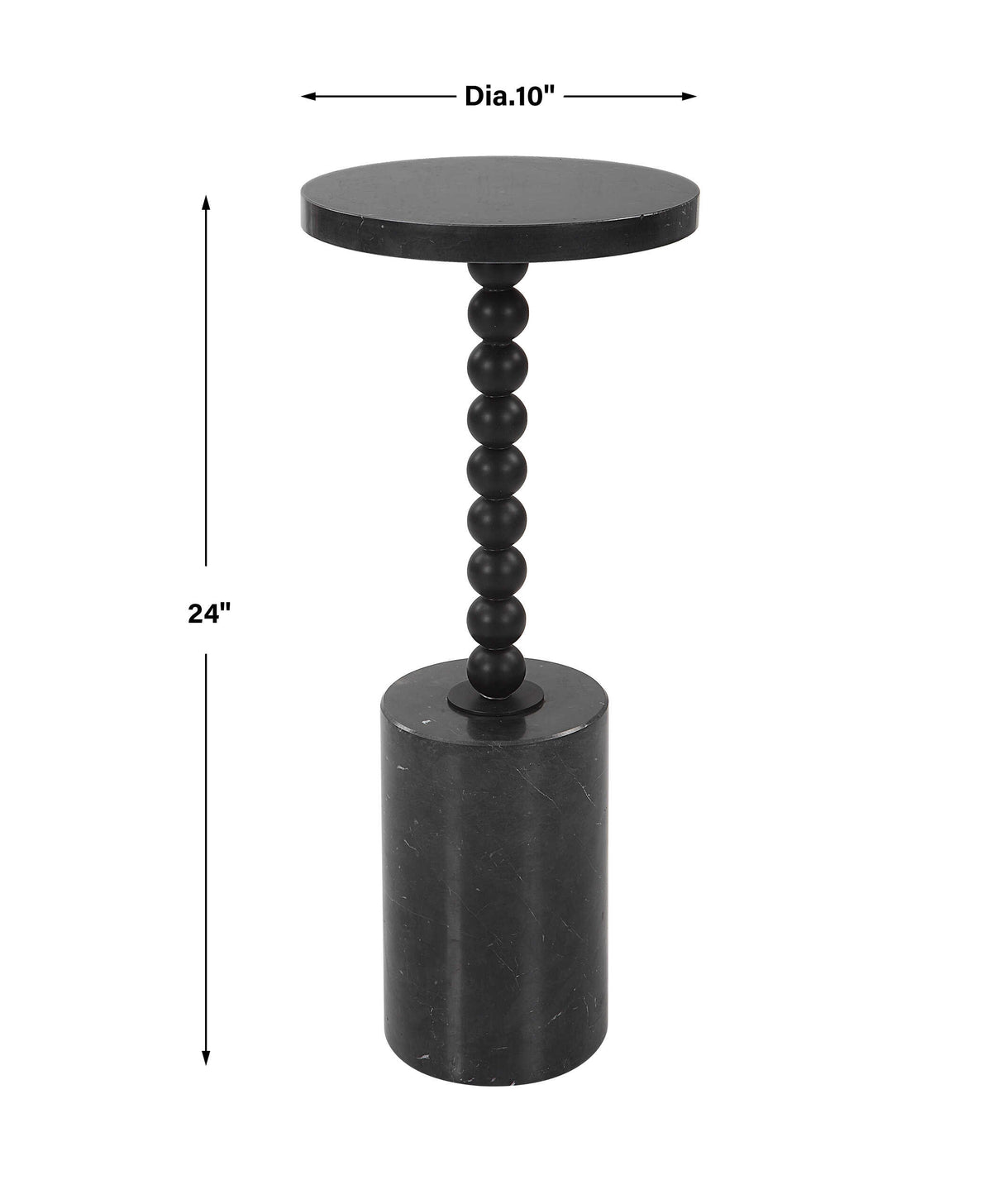 Bead Black Marble Drink Table