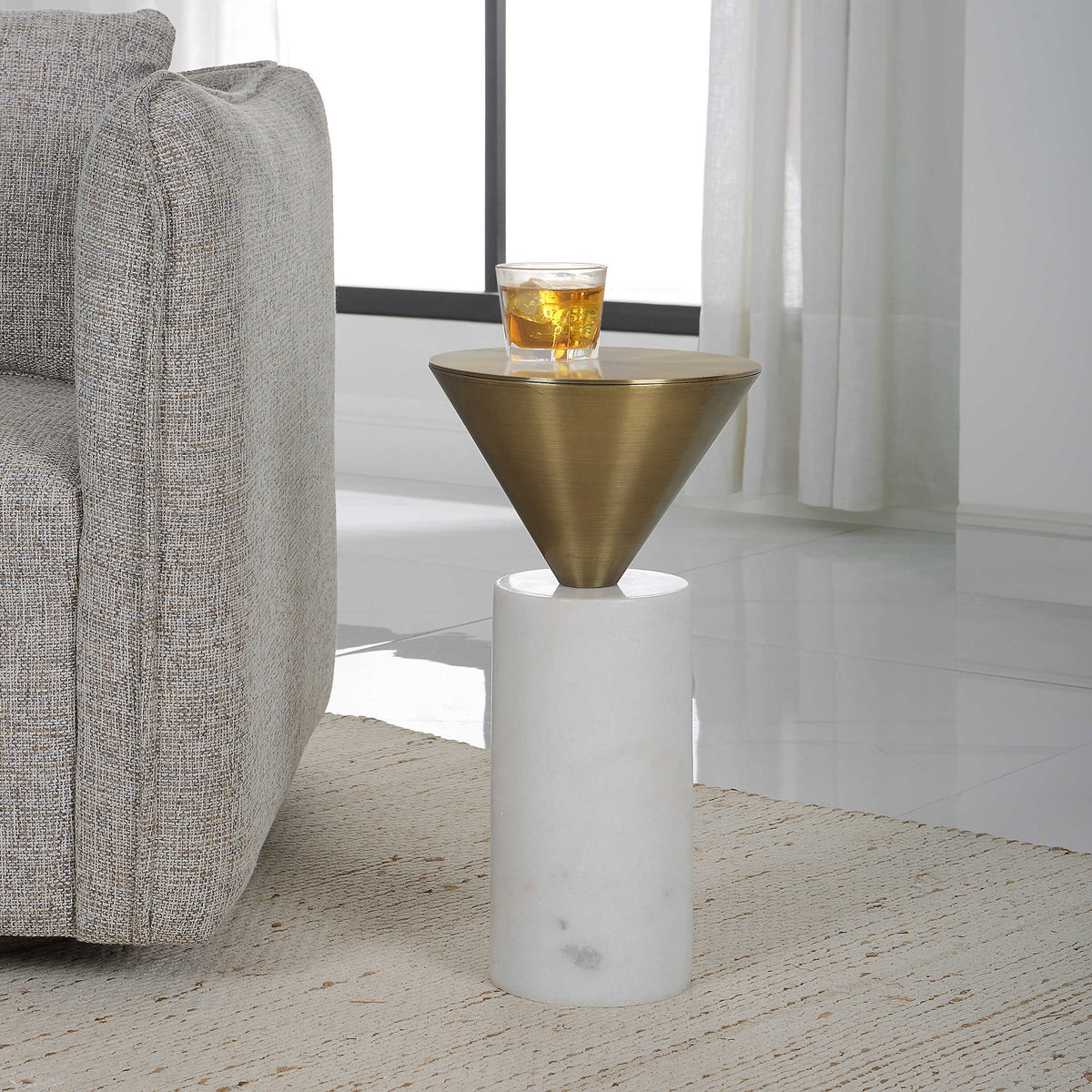 Top Hat Brass Drink Table
