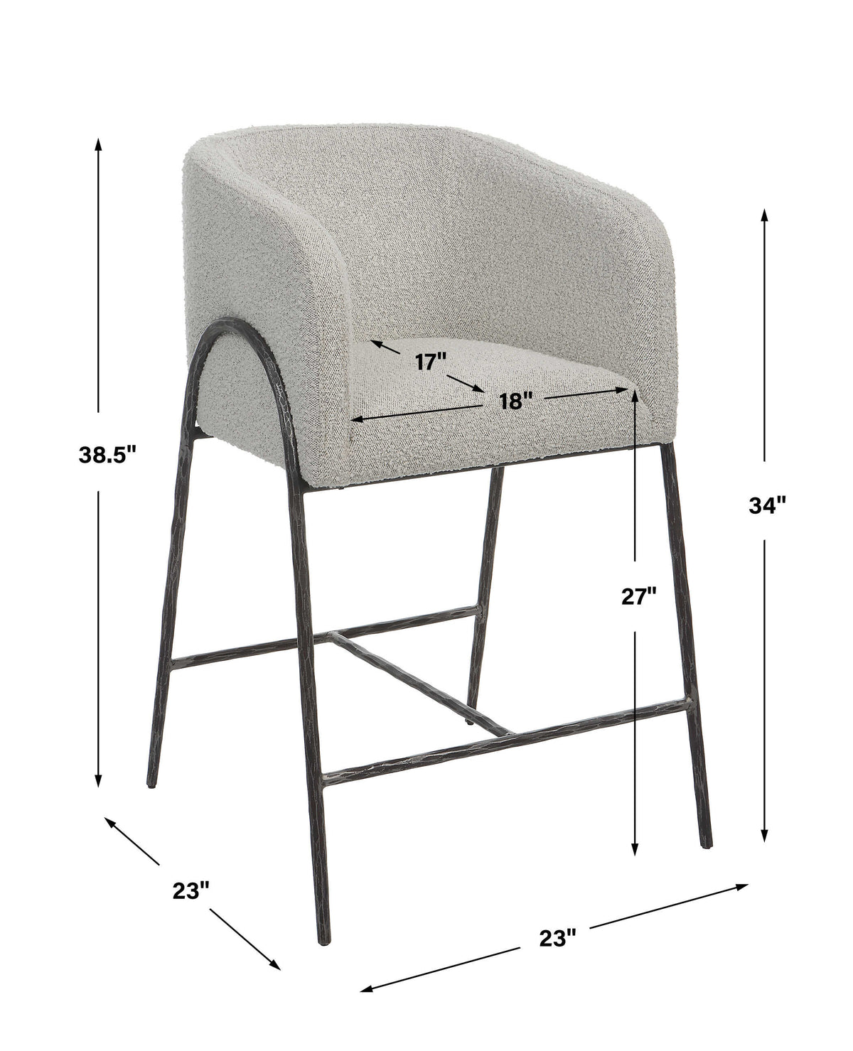 Jacobsen Gray 27" Counter Stool