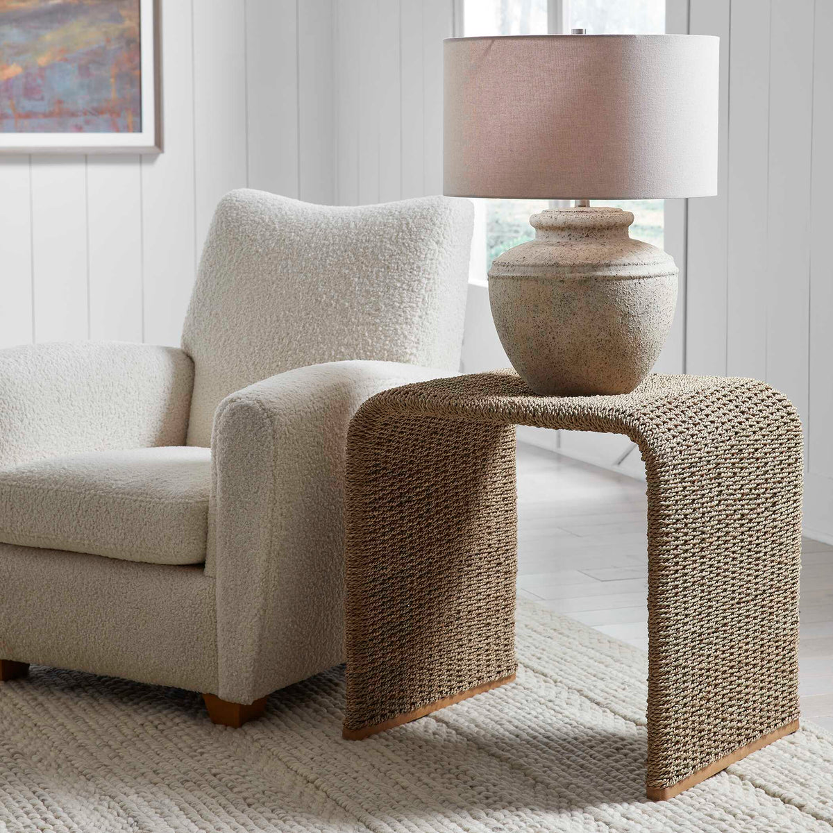 Calabria Woven Seagrass End Table