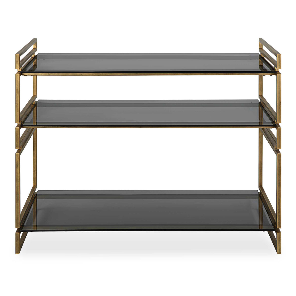 Stacked Up Gray Glass Console Table