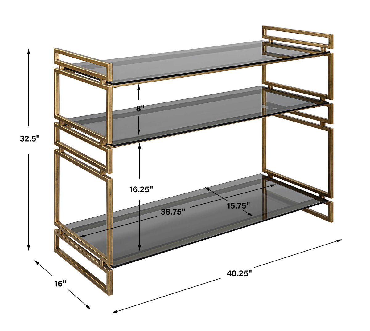 Stacked Up Gray Glass Console Table