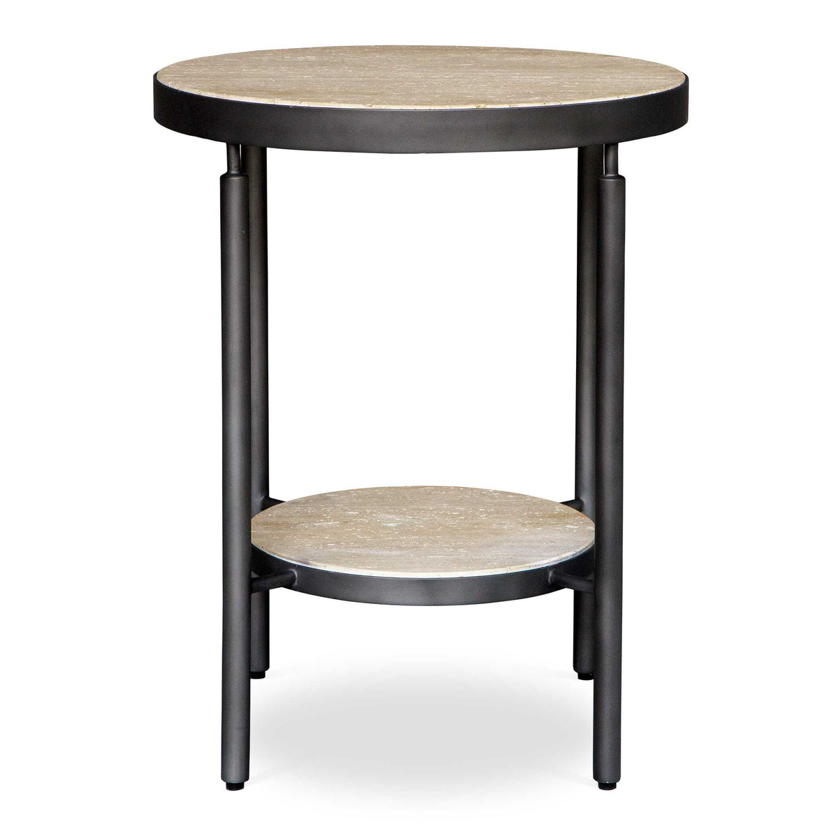 Dauntless Travertine Side Table