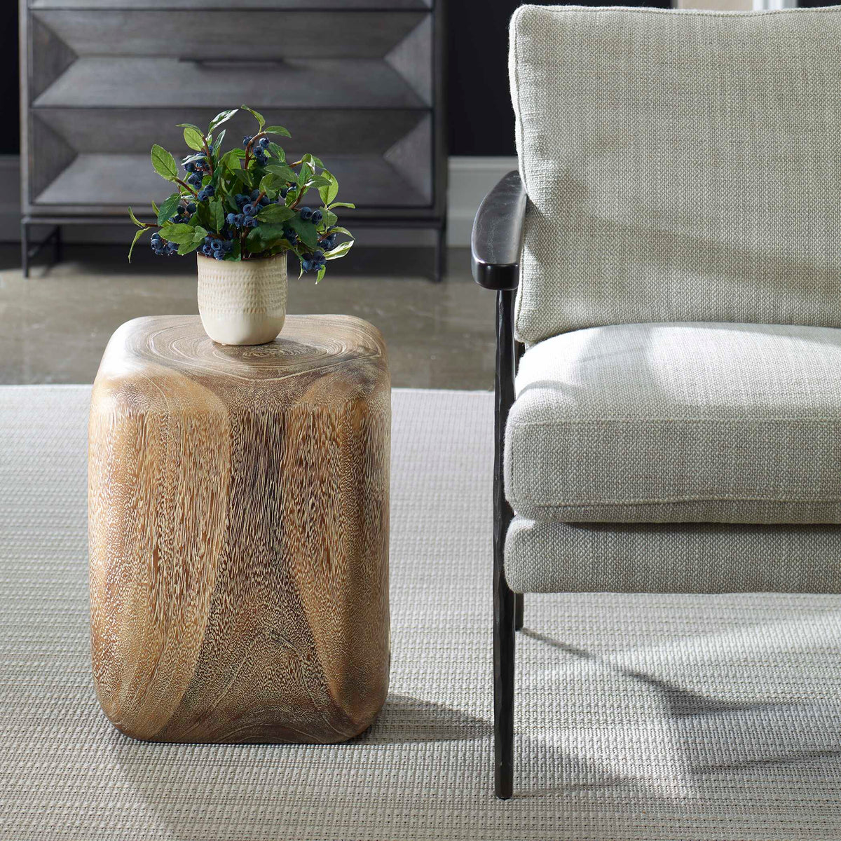 Loophole Bleached Wash Accent Stool