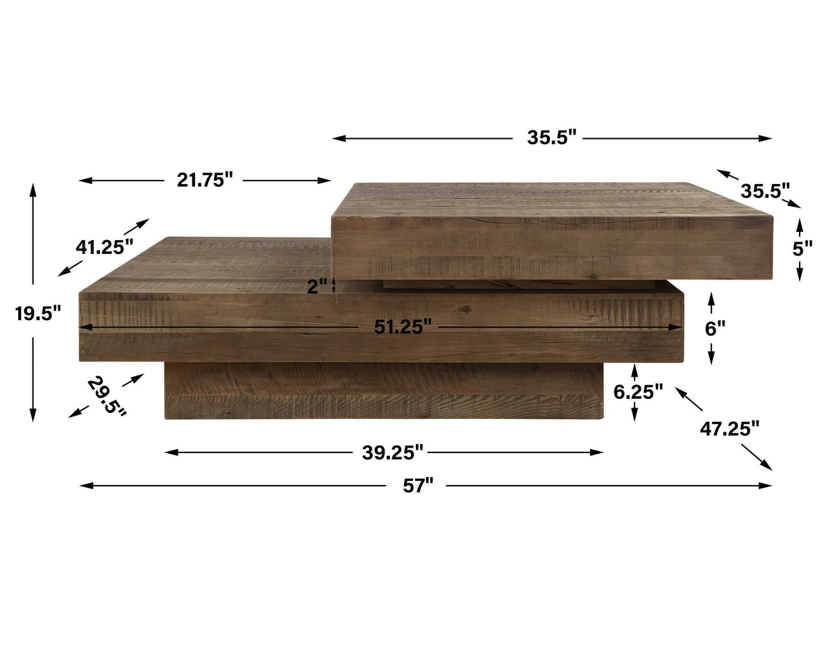 Rustic Planes Modern Coffee Table