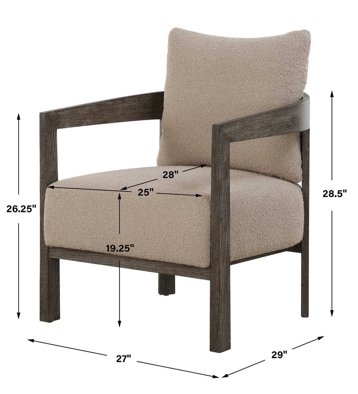 Sienna Sand Fabric Accent Chair