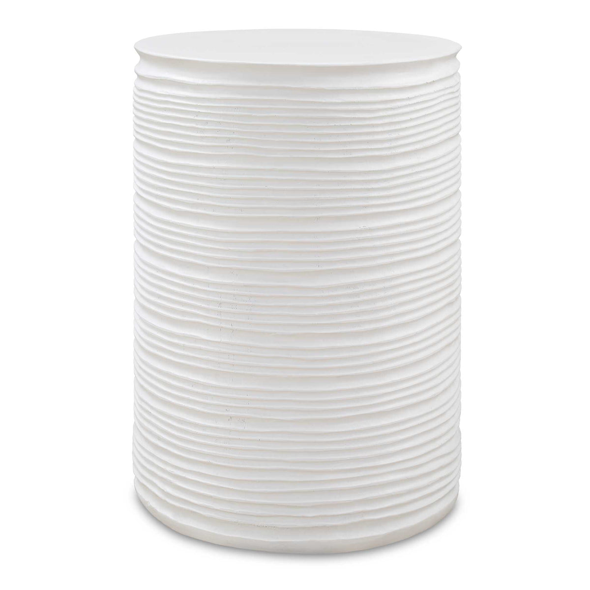 Borderline White Drum Table