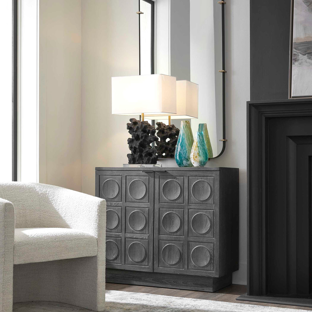 Shelby 2 Door Ebony Stained Cabinet