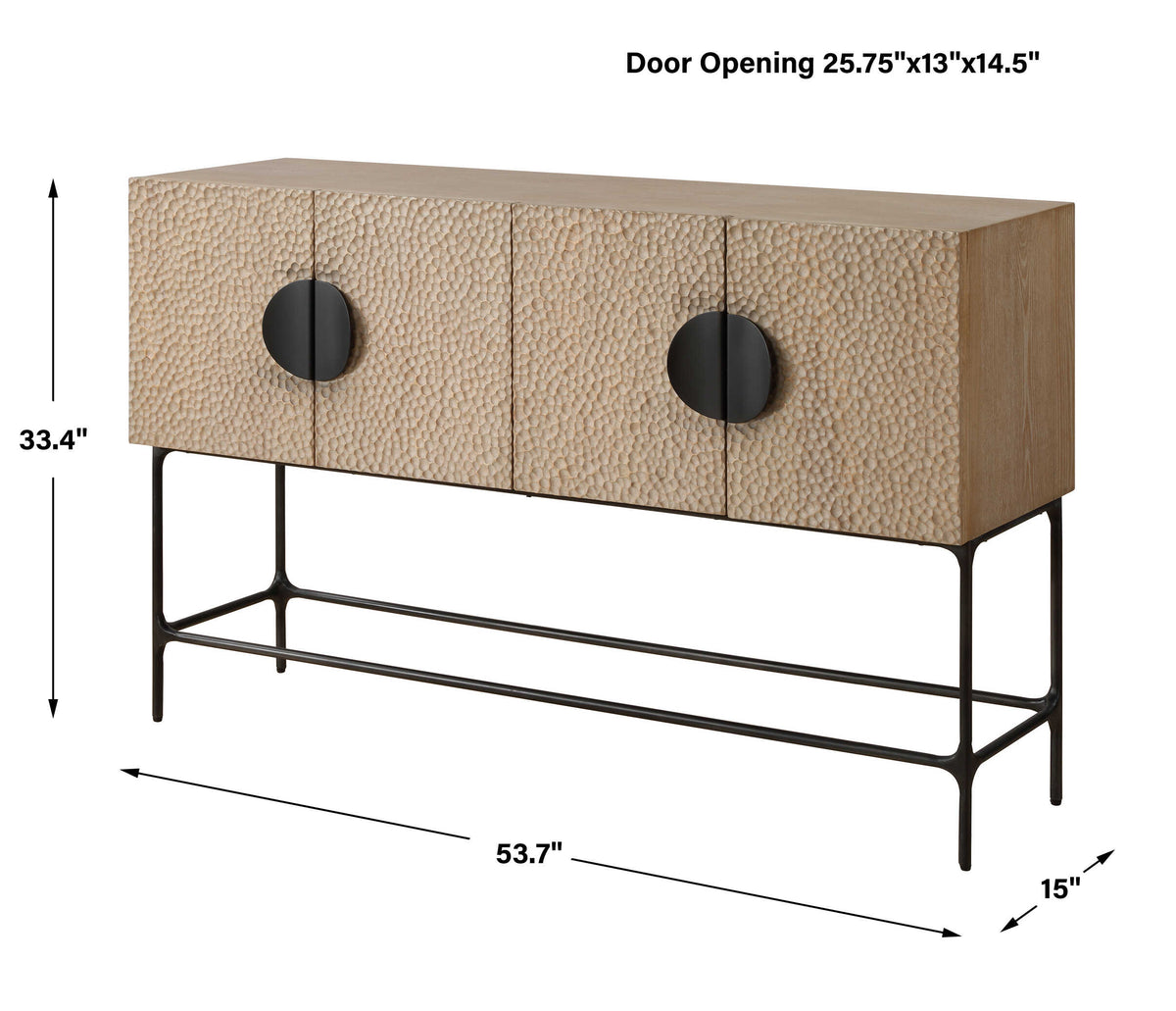 Lunar 4 Door Elm Wood Cabinet