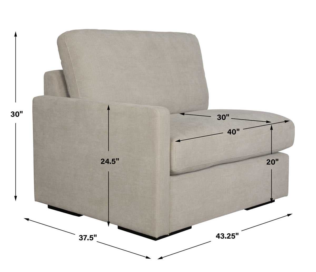 Refuge Sand Left Arm Facing Sofa