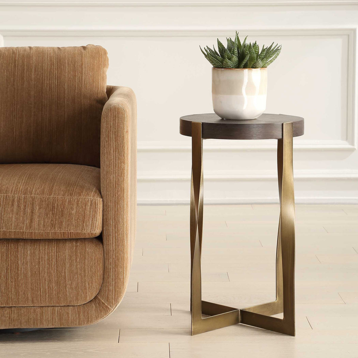 Drew Brass Accent Table