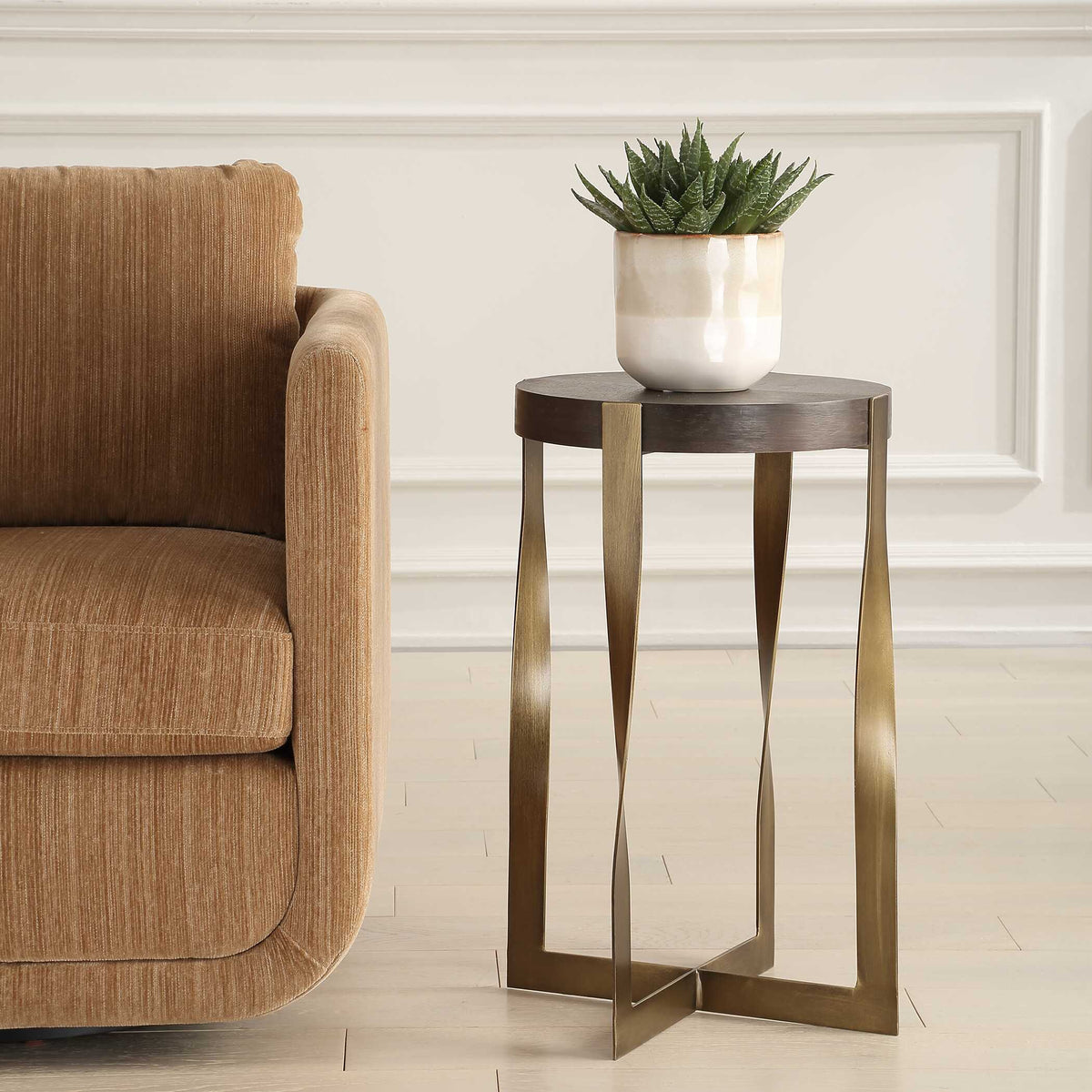 Drew Brass Accent Table