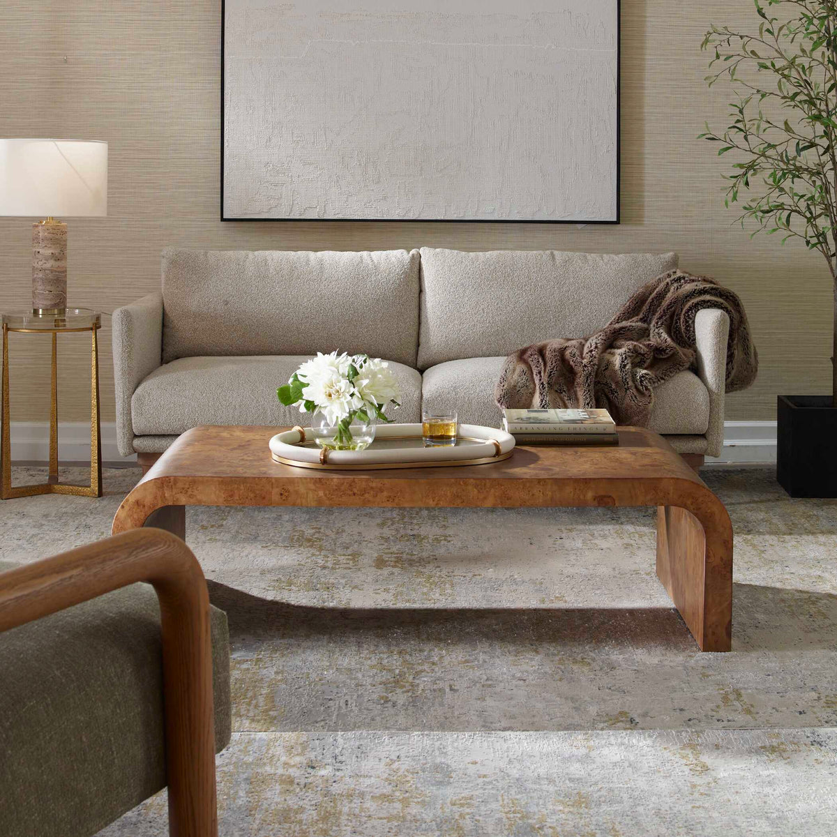 Carraway Burl Wood Coffee Table