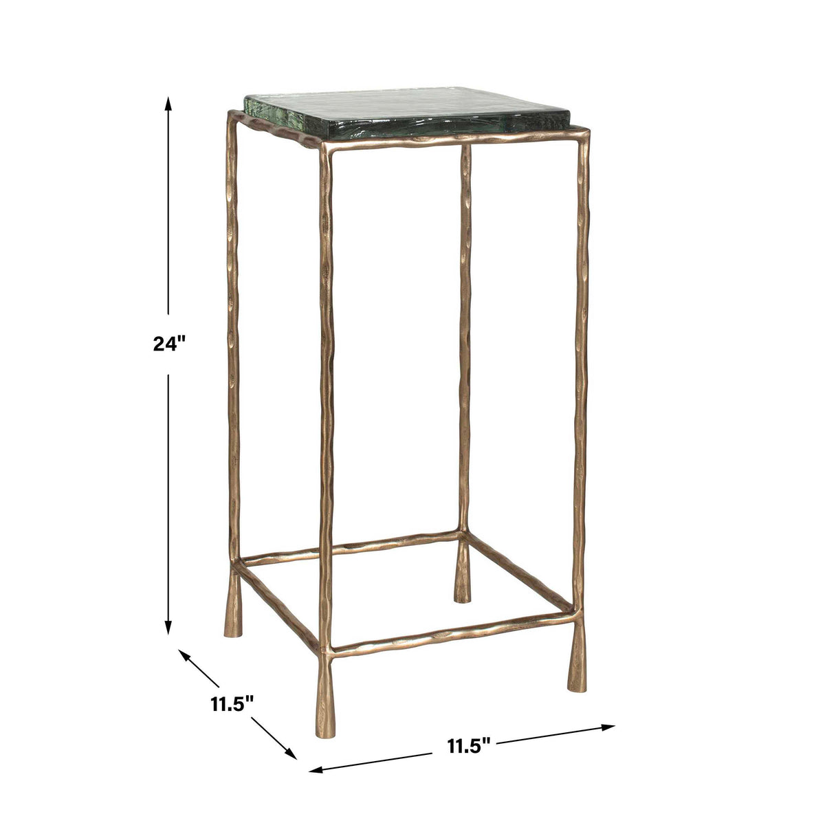 Ovard Antiqued Gold Accent Table