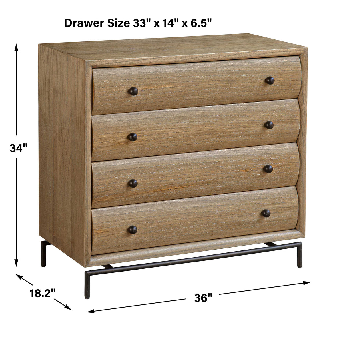 Millard Curved 4 Drawer Chest
