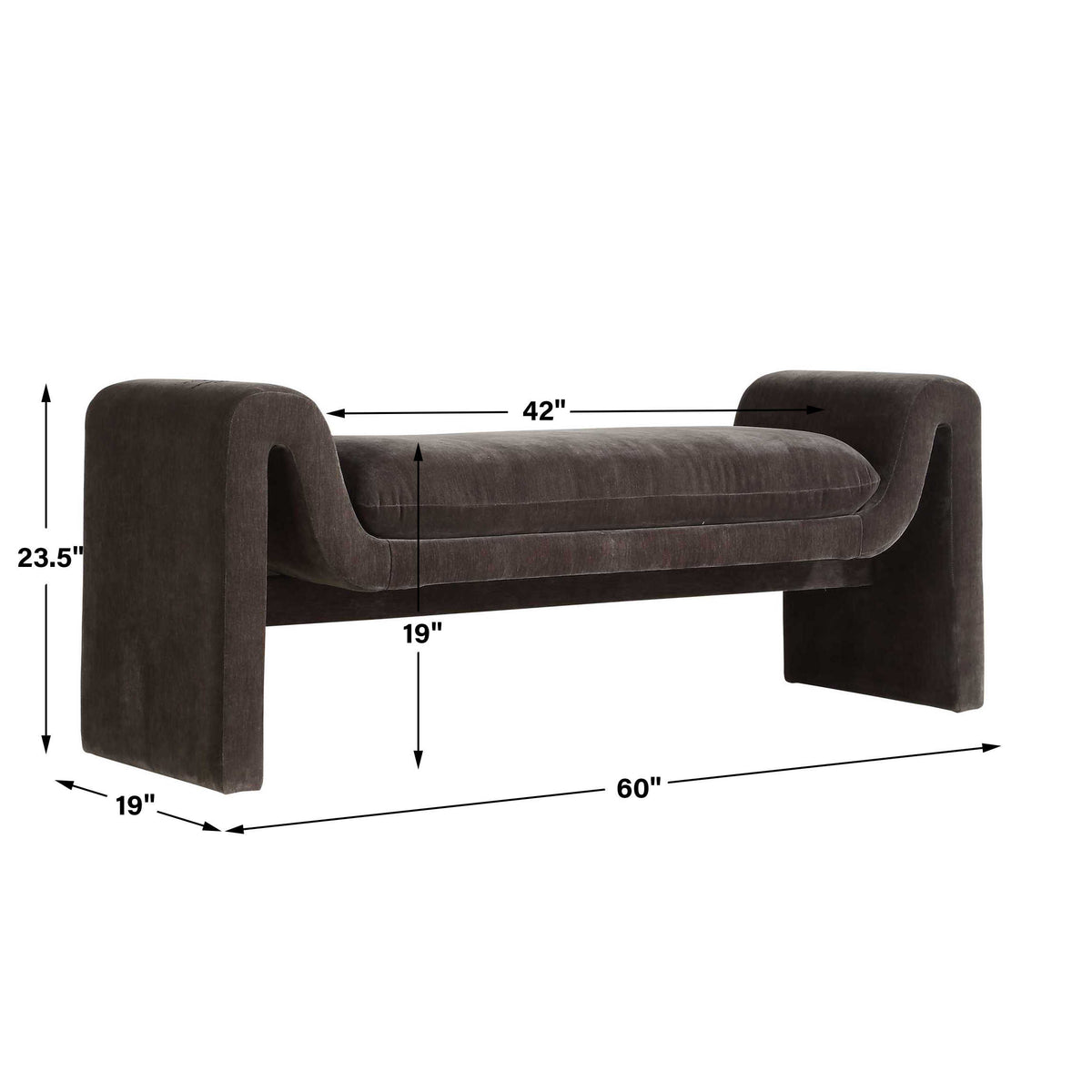 Manson Modern Charcoal Bench