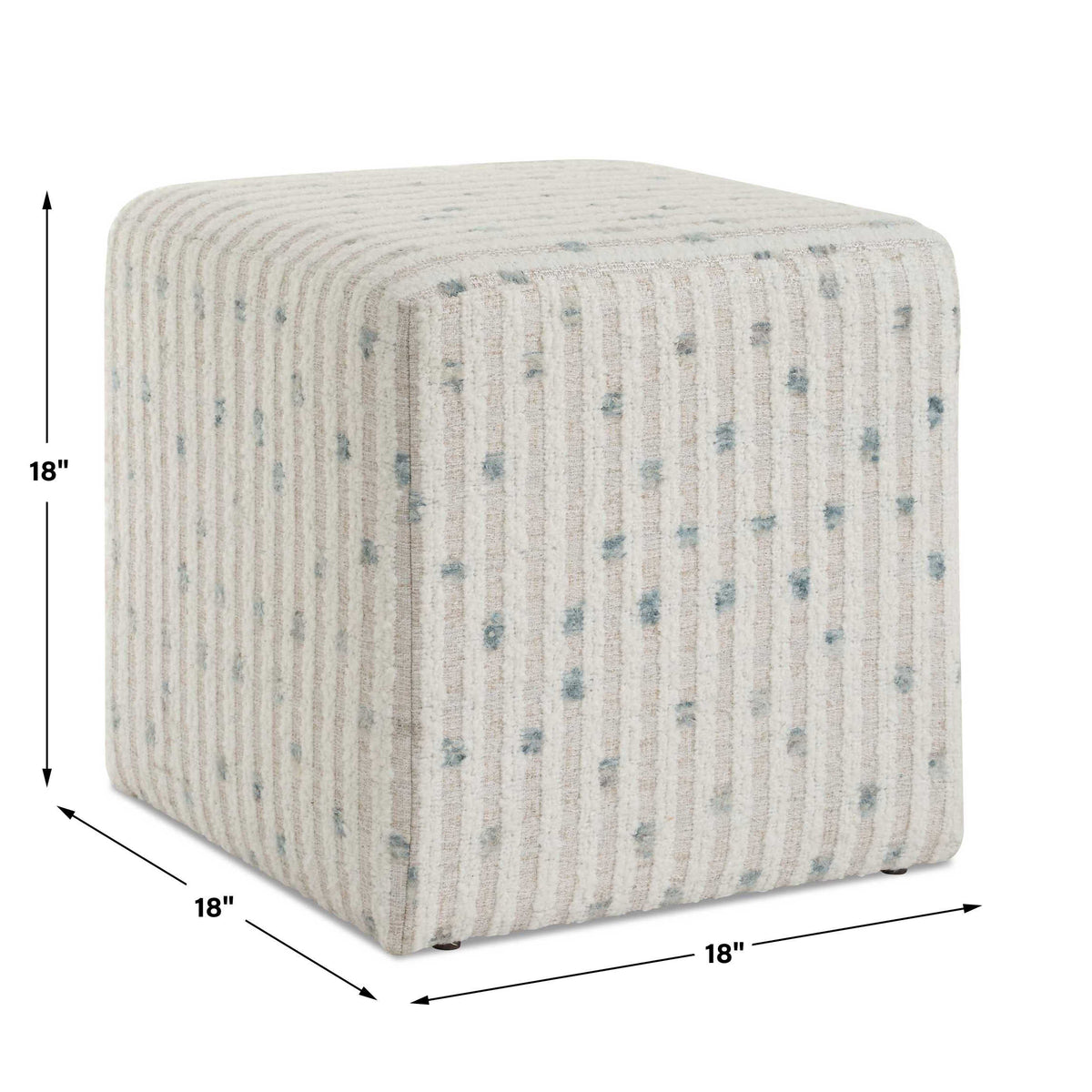Joie White Chenille Ottoman