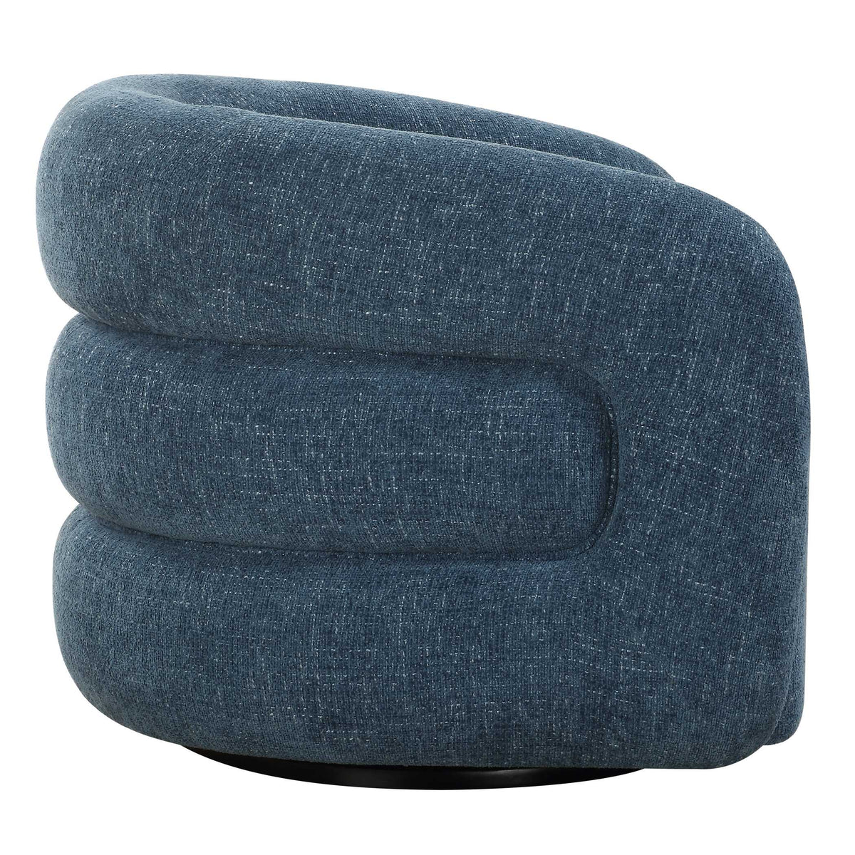 Junie Blue Swivel Barrel Chair