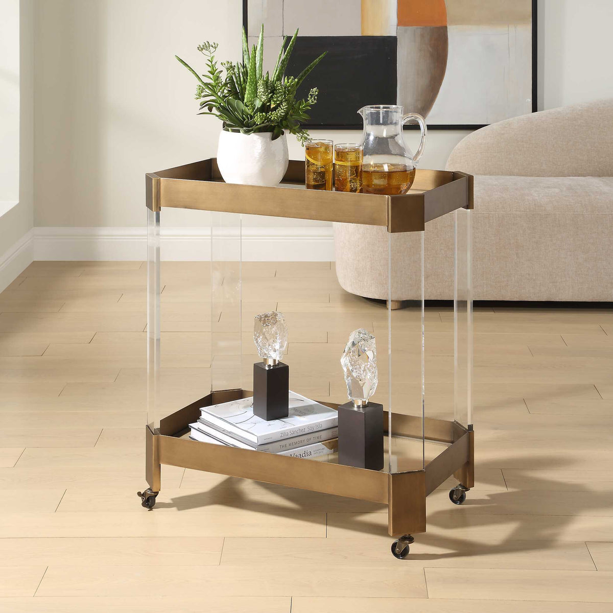 Giselle Bronze Bar Cart