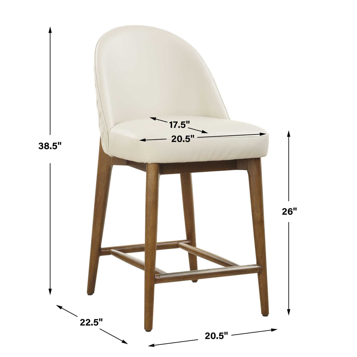 Stitches Leather Counter Stool