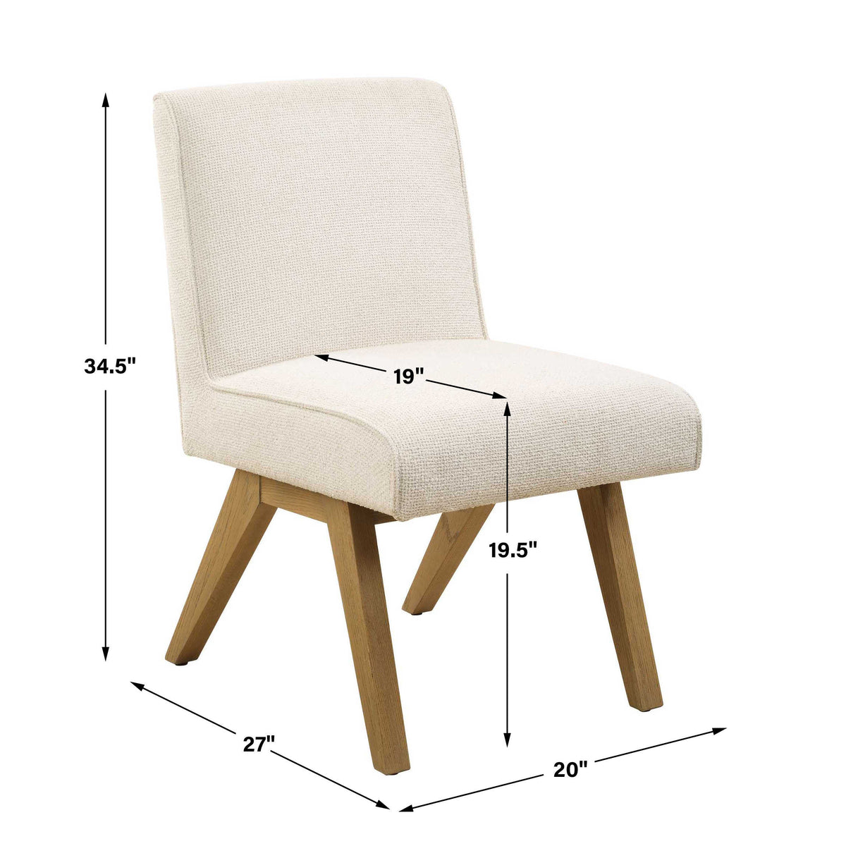 Blakely White Armless Dining Chair
