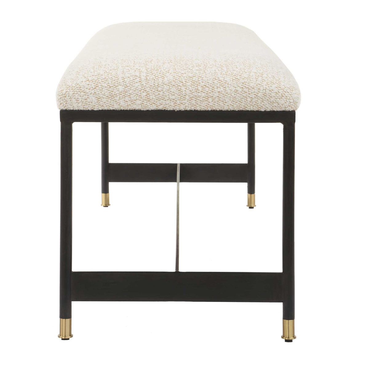 Halston Upholstered White Bench