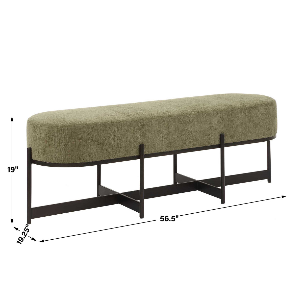 Merino Moss Fabric Bench