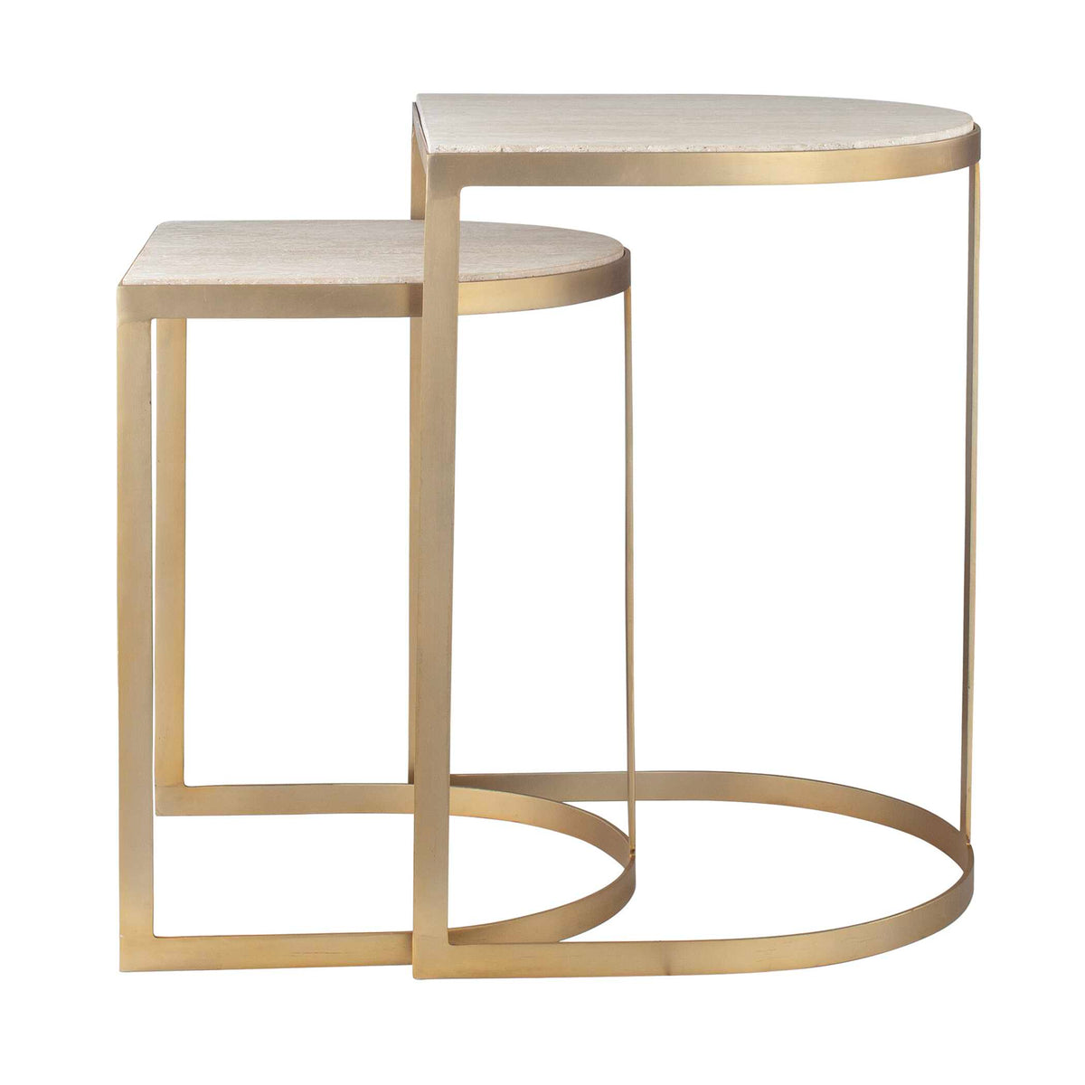 Lindon Travertine Nesting Tables Set/2