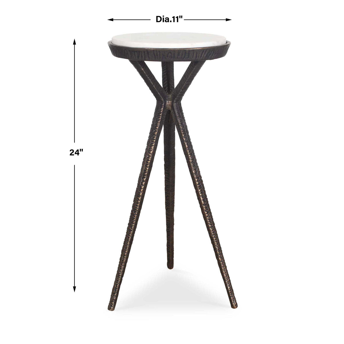 Tilton White Marble Accent Table