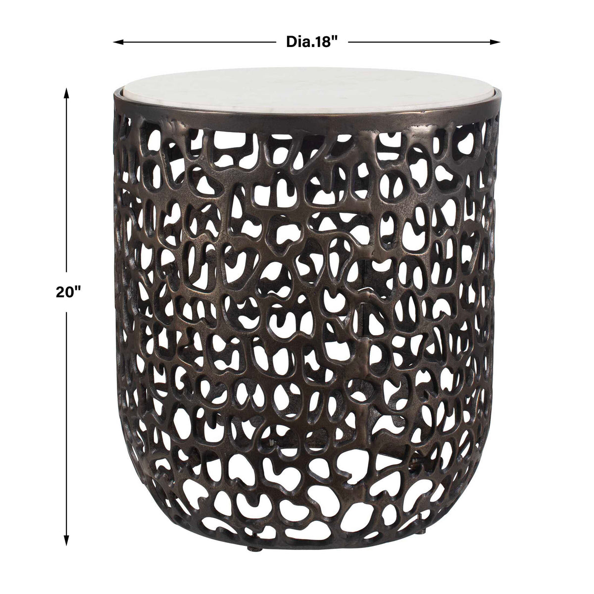 Sabena White Marble Outdoor Side Table