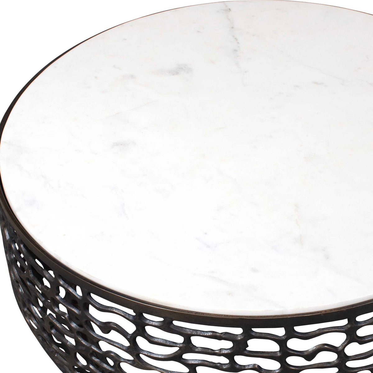 Sabena White Marble Outdoor Coffee Table