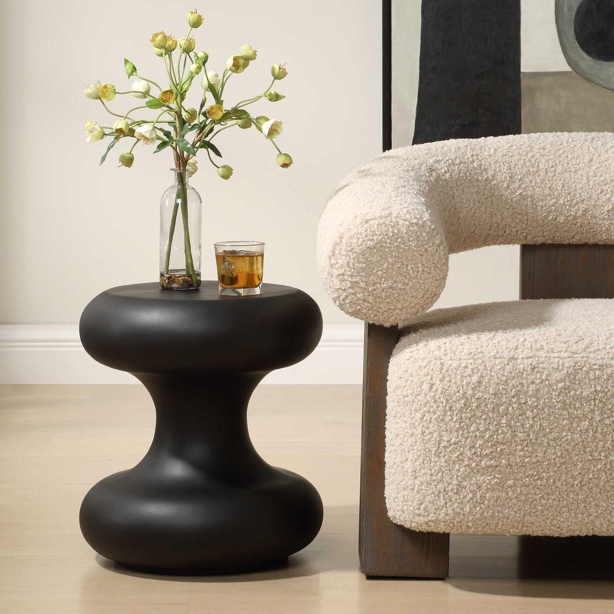Robles Black Outdoor Accent Table