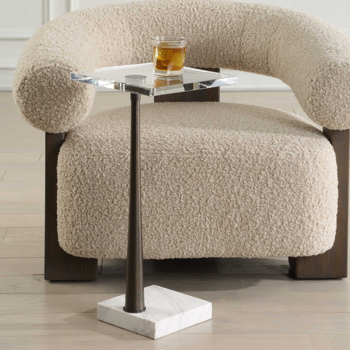Pelton Marble Glass Drink Table