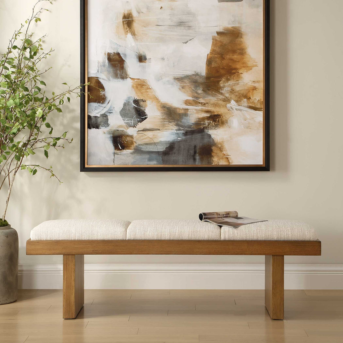 Haden White Upholstery Bench