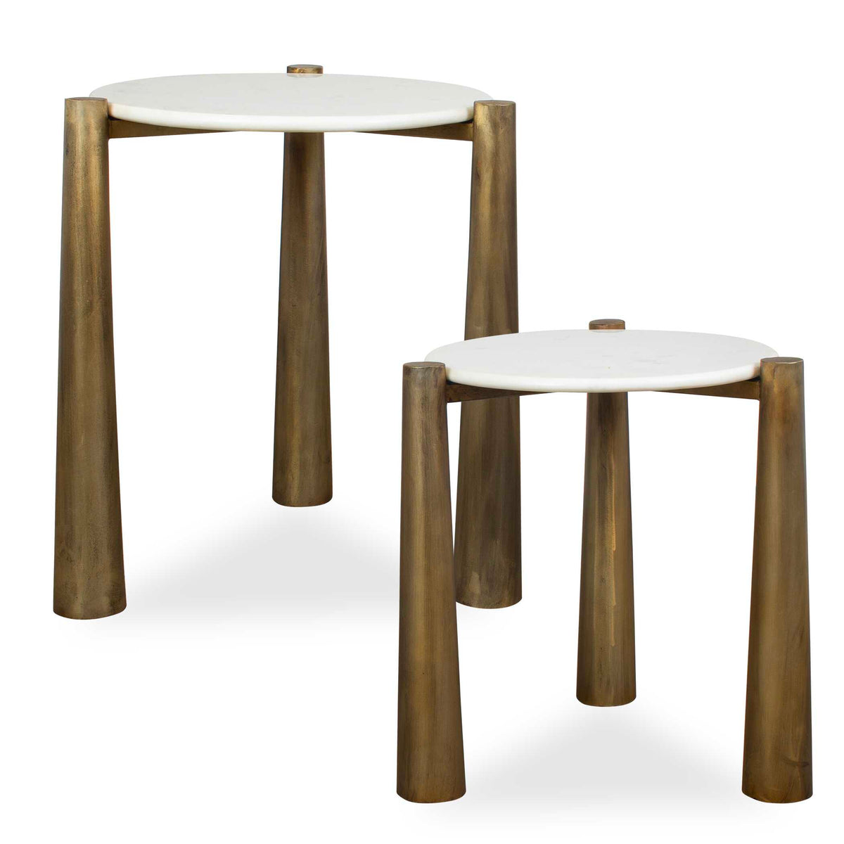 Claridge White Marble Nesting Tables Set/2