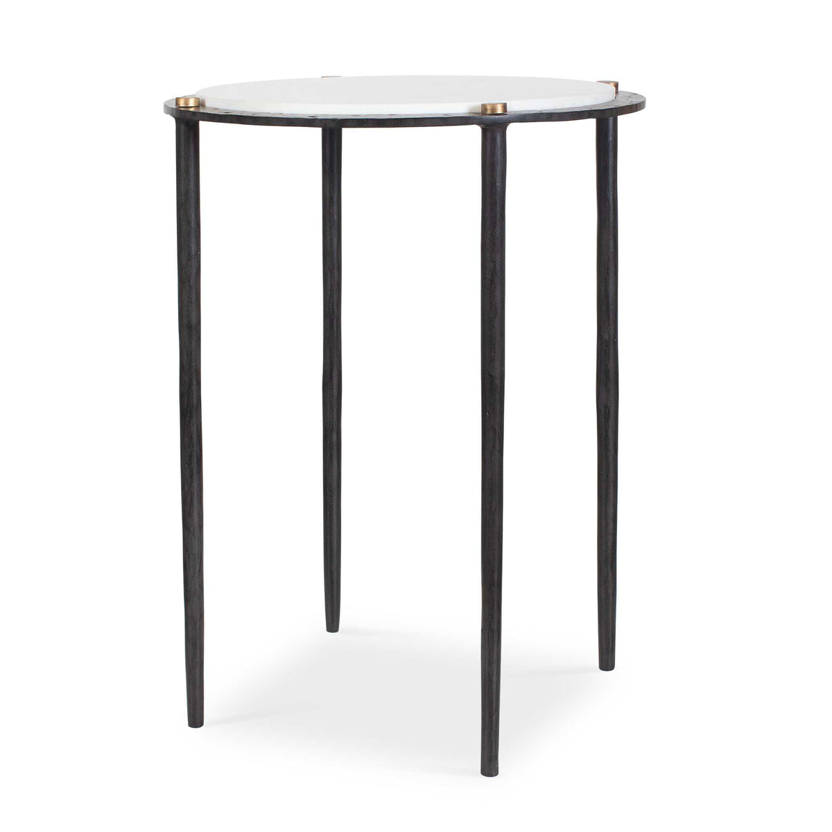 Wren Round White Marble Accent Table