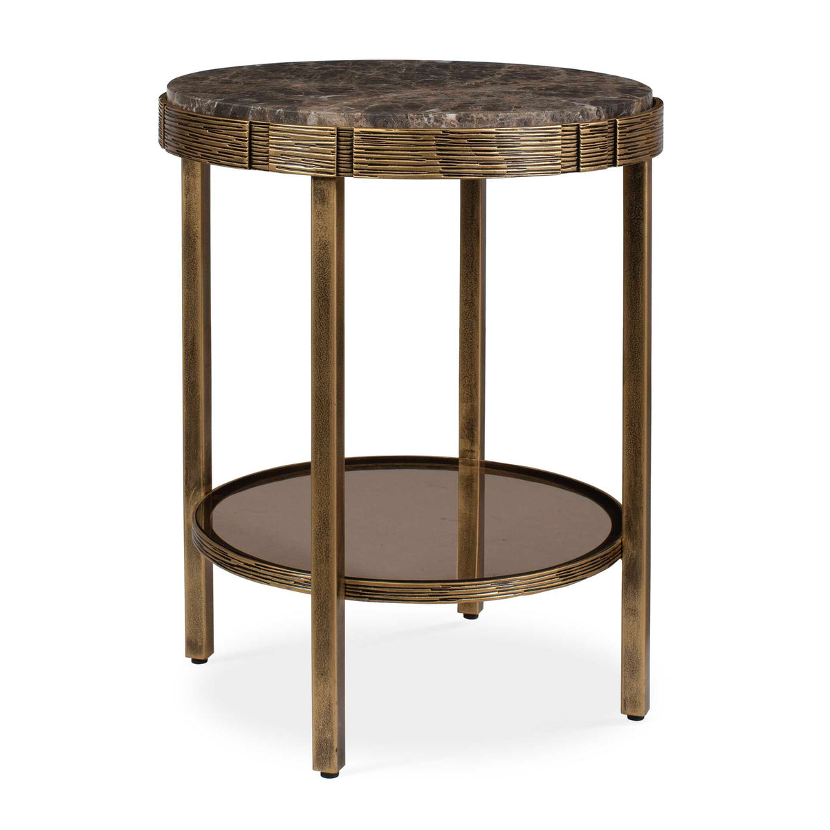 Cusano Round Dark Marble Accent Table