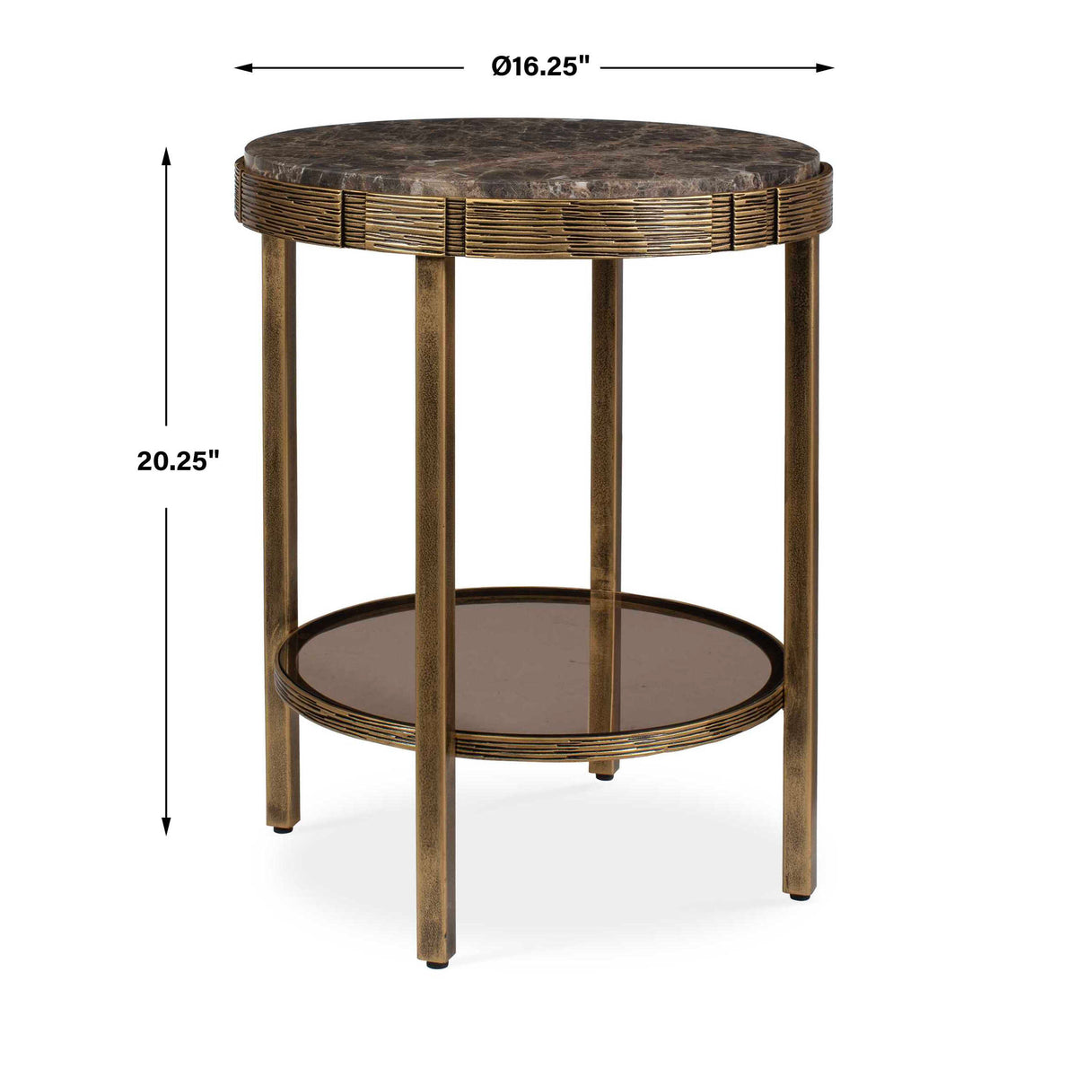Cusano Round Dark Marble Accent Table