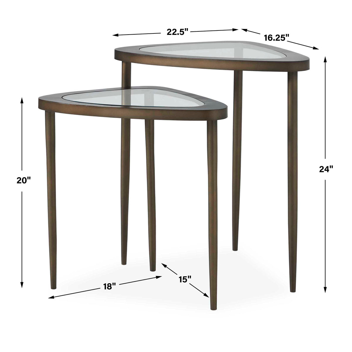 Millar Curved Nesting Tables, S/2
