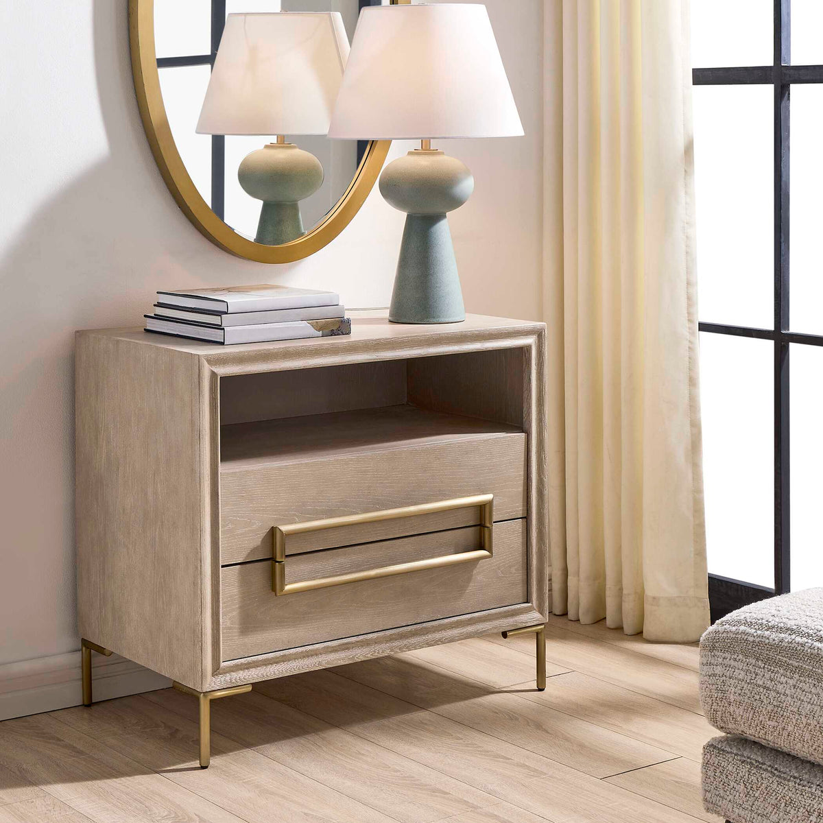 Alessia Modern Light Oak Side Table