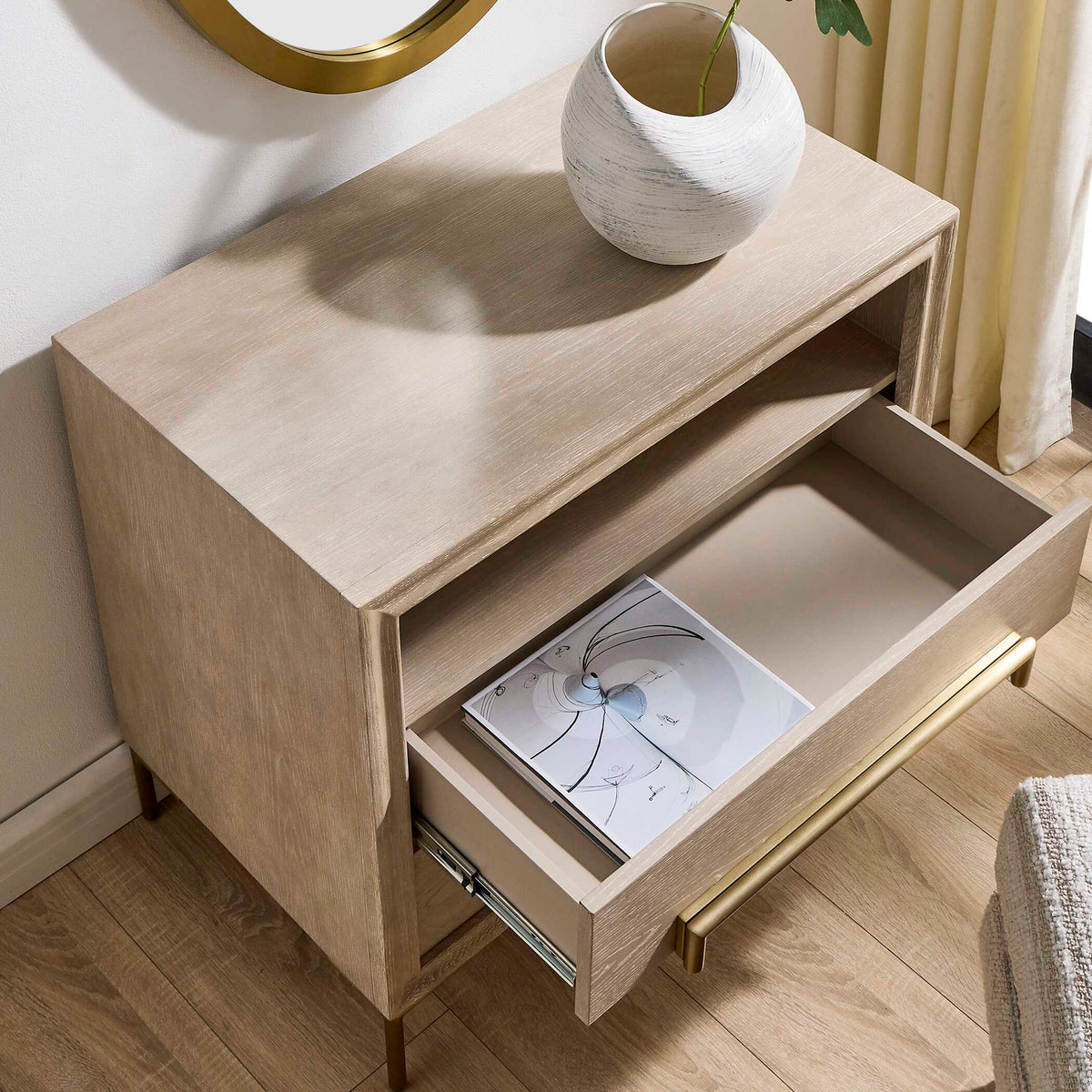 Alessia Modern Light Oak Side Table