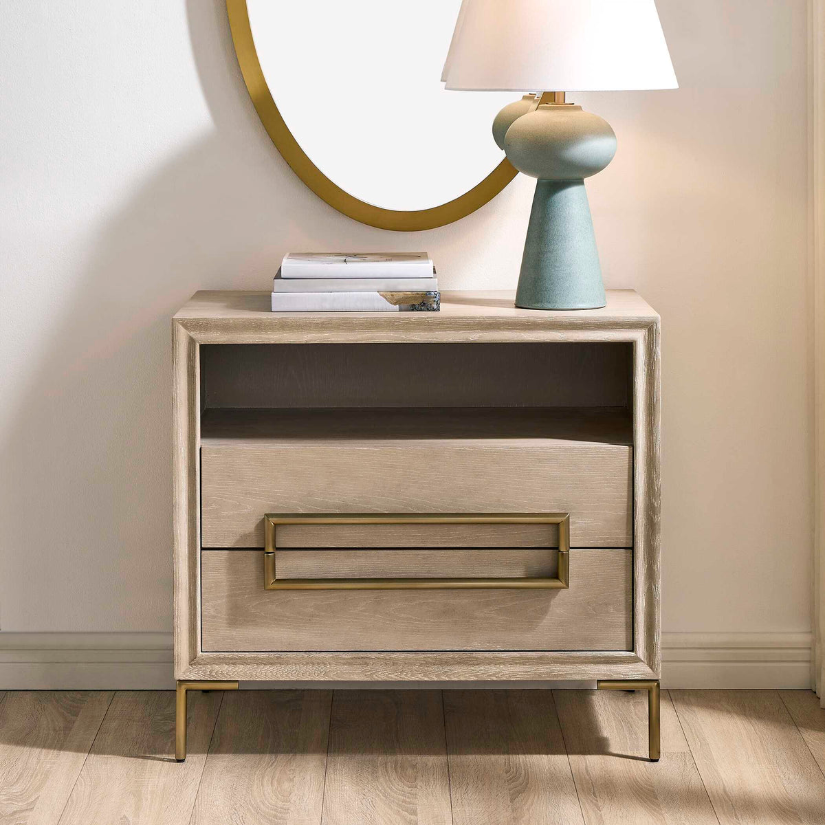 Alessia Modern Light Oak Side Table