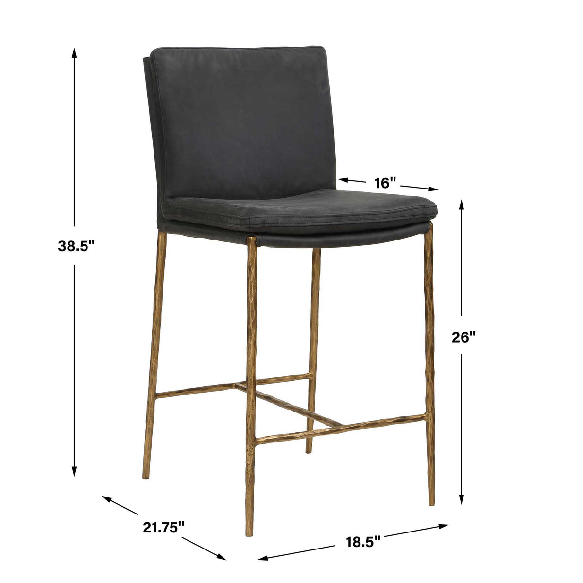 Ascend Charcoal Counter Stool
