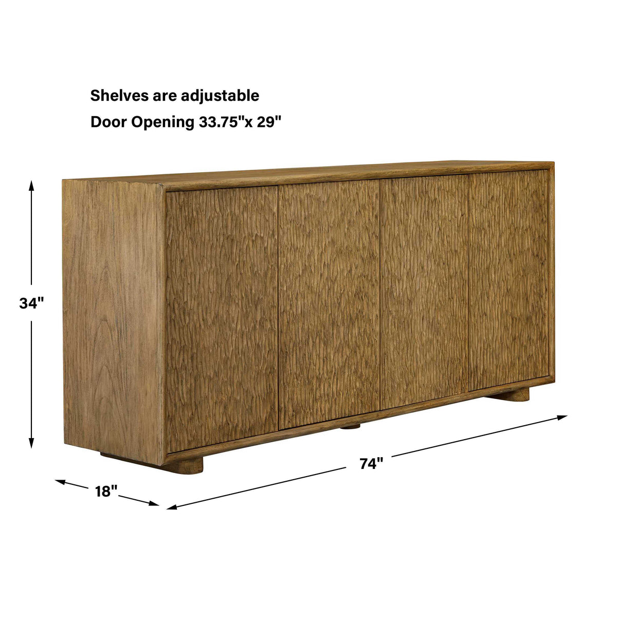 Stevenson Wood 4 Door Cabinet