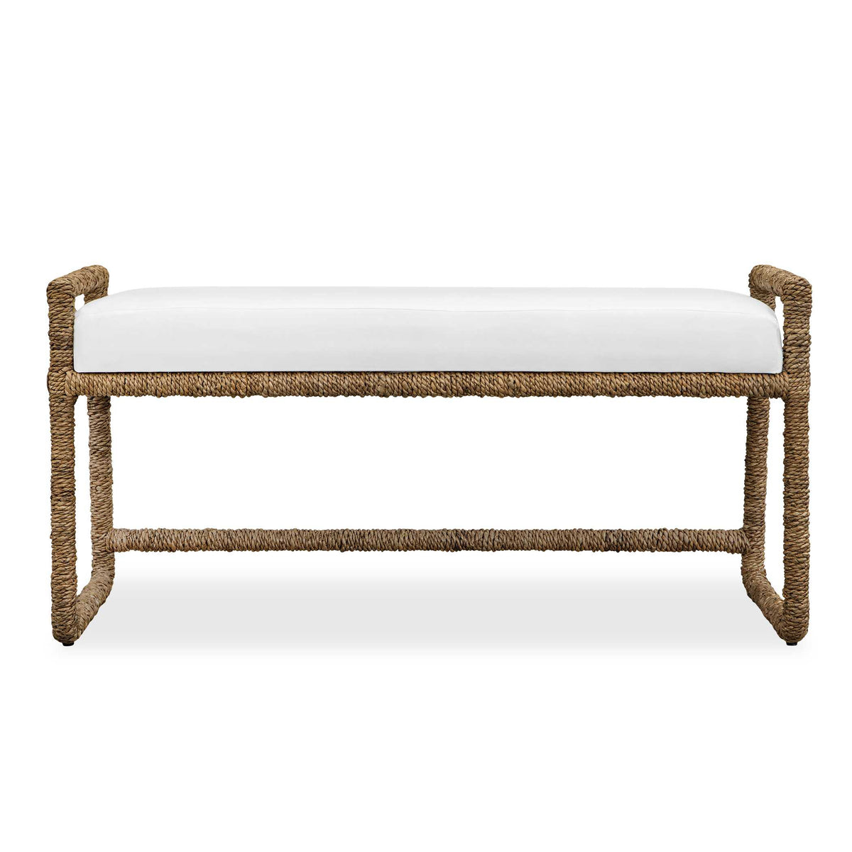 Araiza White Fabric Bench