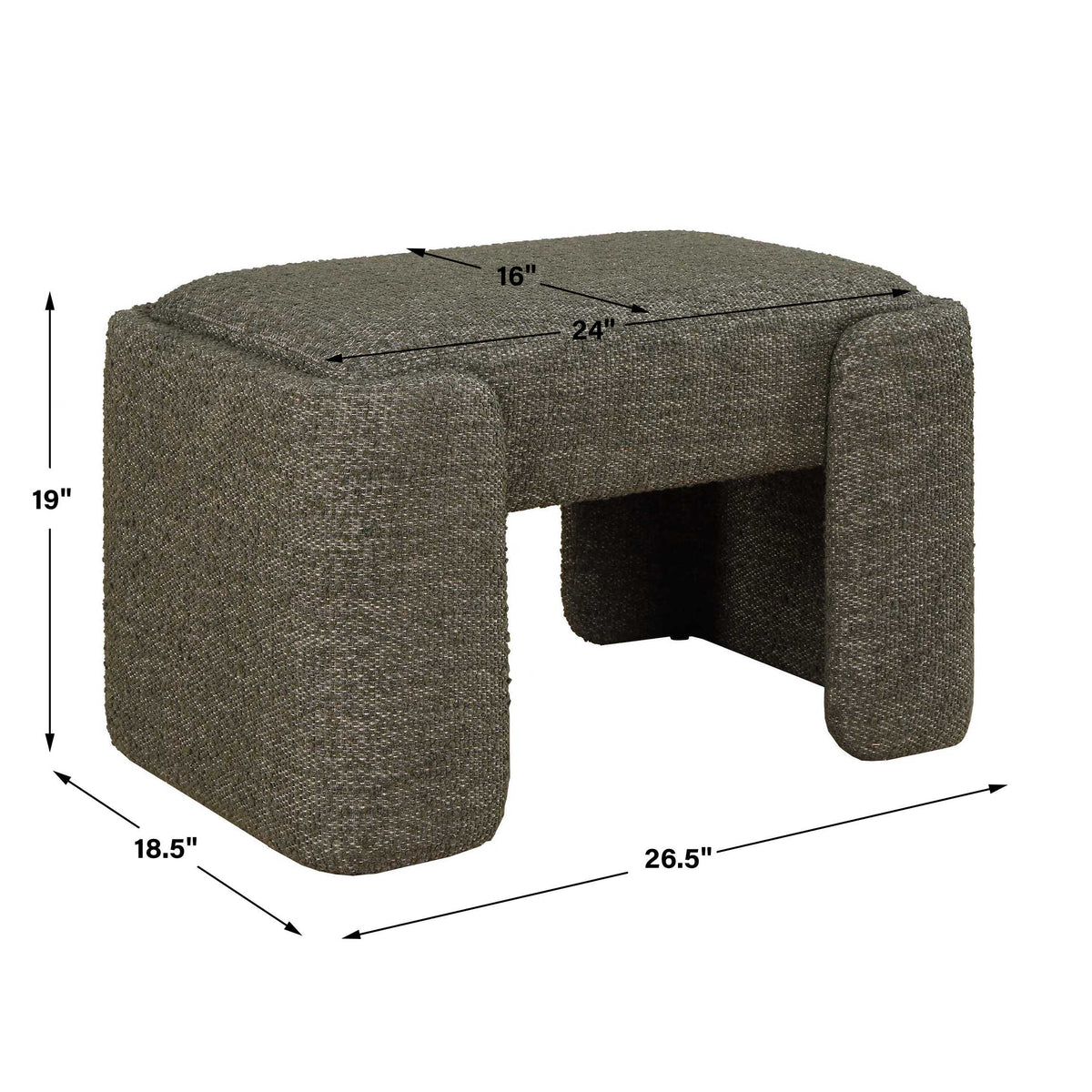 Angus Green Boucle Small Bench