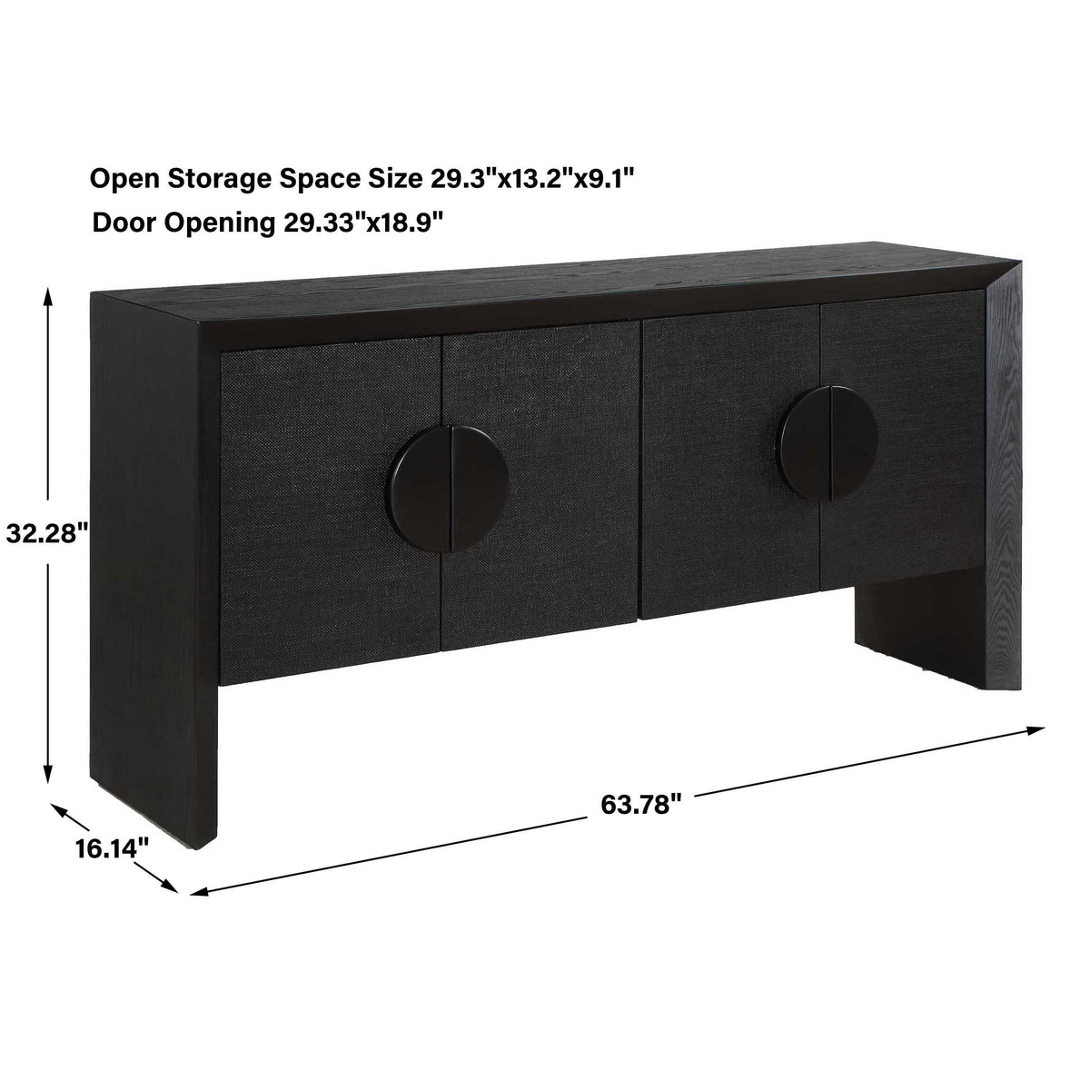 Williams Black 4 Door Cabinet