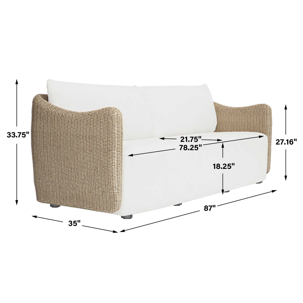 Sunset Wicker Outdoor Sofa