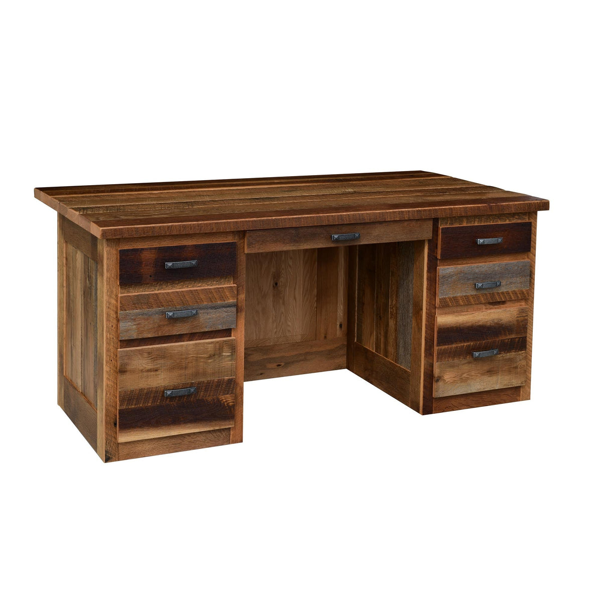 Barnwood Kneehole Desk